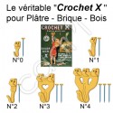 Crochets à Tableaux Le Crochet X pour Plâtre-Brique-Bois