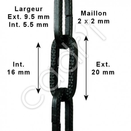 Chaîne Décorative Maille Figaro Noire 8 Kgs