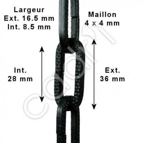 Chaîne Décorative Maille Figaro Noire 32 Kgs