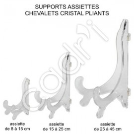 Support-Assiette Cristal Chevalet Pliant