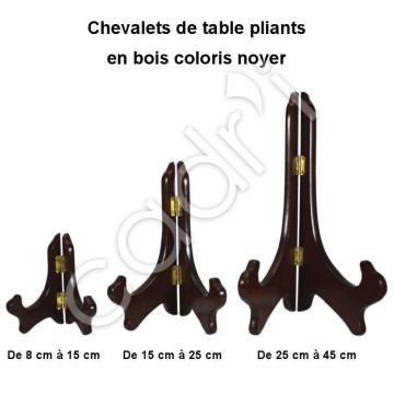 Chevalets de Table Pliants en Bois - Finition Noyer