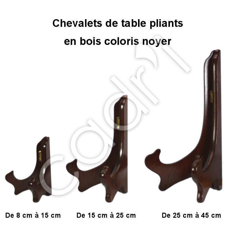Chevalets de Table Pliants en Bois - Finition Noyer