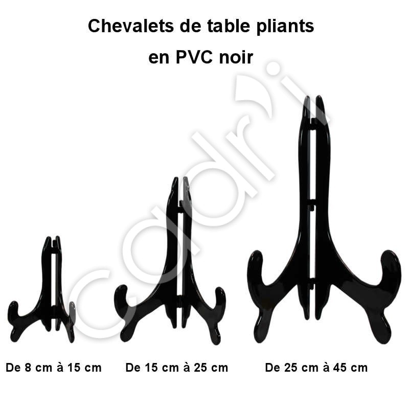 Chevalets de Table Pliant PVC Noir
